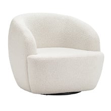 Cream Cuddle Swivel Boucle Armchair
